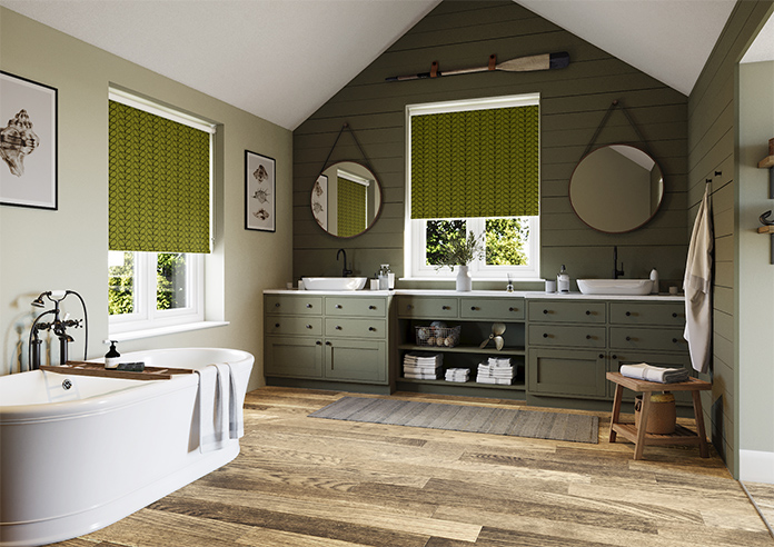Orla Kiely Linear Stem, Olive & Black - Roller Blind - Image 7